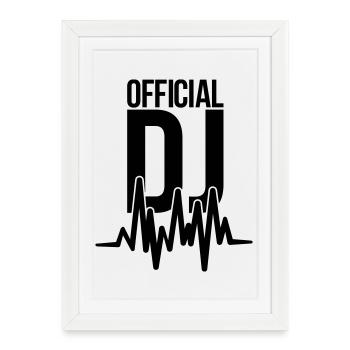 dj - Affiche encadrée (27 × 37 cm) - blanc - Devant