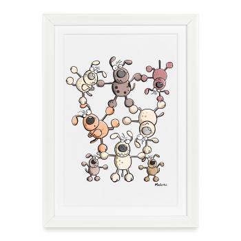 Cirque de chien - Affiche encadrée (27 × 37 cm) - blanc - Devant