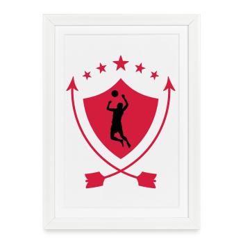 Volleyball - Volley Ball - Sport - Sportsman - Framed poster (27 × 37 cm) - white - Front