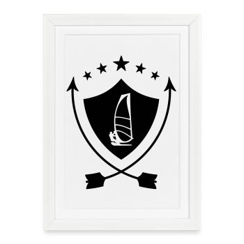 Windsurf Windsurfing Windsurfen Planche à voile - Framed poster (27 × 37 cm) - white - Front