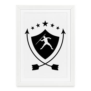 Lancer de Disque / Poids / Javelot / Marteau - Affiche encadrée (27 × 37 cm) - blanc - Devant