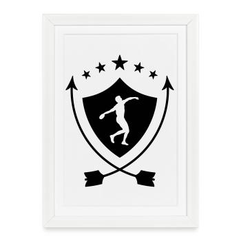 Lancer de Disque / Poids / Javelot / Marteau - Affiche encadrée (27 × 37 cm) - blanc - Devant