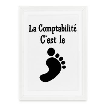 comptable / comptabilité / argent / Finance / Euro - Affiche encadrée (27 × 37 cm) - blanc - Devant