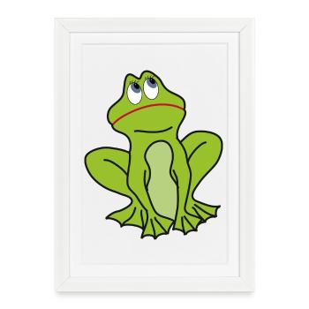 Grenouille - Affiche encadrée (27 × 37 cm) - blanc - Devant