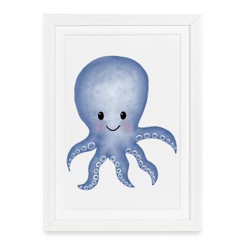 Calmar poulpe - Affiche encadrée (27 × 37 cm) - blanc - Devant