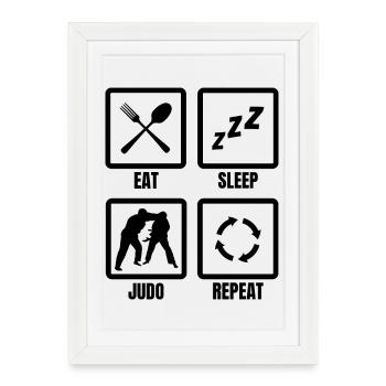 Judoka Routine - Affiche encadrée (27 × 37 cm) - blanc - Devant
