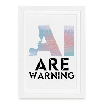 Alerte IA Prudence Intelligence Artificielle - Affiche encadrée (27 × 37 cm) - blanc - Devant