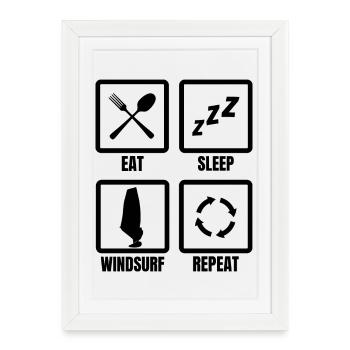 Windsurfer Routine - Framed poster (27 × 37 cm) - white - Front