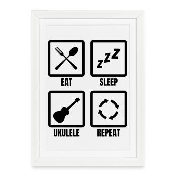 Ukulele Player Routine - Framed poster (27 × 37 cm) - white - Front