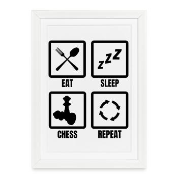 Routine d’échecs - Affiche encadrée (27 × 37 cm) - blanc - Devant