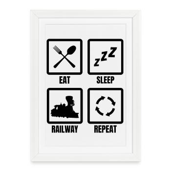 Routine des amoureux du chemin de fer - Affiche encadrée (27 × 37 cm) - blanc - Devant