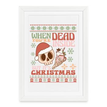 Pull de Noël moche - Affiche encadrée (27 × 37 cm) - blanc - Devant