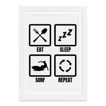 Dicton de surf - Affiche encadrée (27 × 37 cm) - blanc - Devant