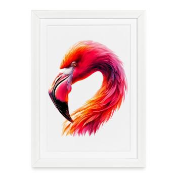 Flamant - Affiche encadrée (27 × 37 cm) - blanc - Devant