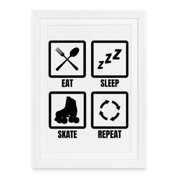 Roller Skater Daily Routine - Framed poster (27 × 37 cm) - white - Front