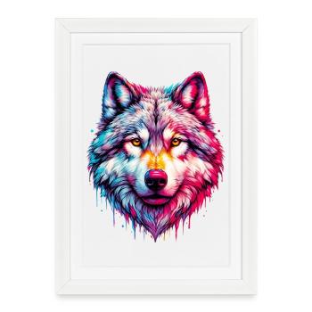 Wolf - Framed poster (27 × 37 cm) - white - Front