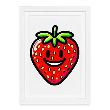 Strawberry Strawberries - Framed poster (27 × 37 cm) - white - Front