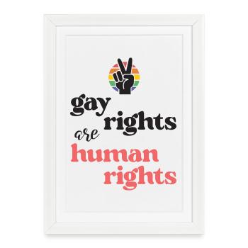 LGBT Pride Month - Gay Rights Are Human Rights - Framed poster (27 × 37 cm) - white - Front