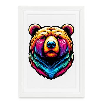 Bear - Framed poster (27 × 37 cm) - white - Front