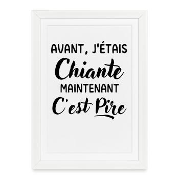 Femme chiante humour femme - Affiche encadrée (27 × 37 cm) - blanc - Devant
