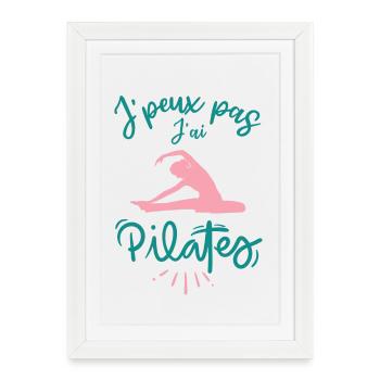 Je peux pas j ai pilates - Affiche encadrée (27 × 37 cm) - blanc - Devant