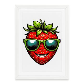 Strawberry Strawberries - Framed poster (27 × 37 cm) - white - Front