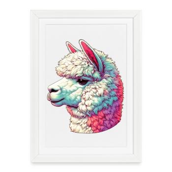Alpaca - Framed poster (27 × 37 cm) - white - Front