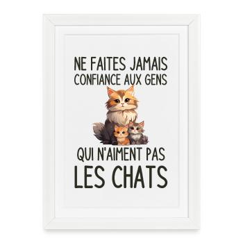 Propriétaire de chats - Affiche encadrée (27 × 37 cm) - blanc - Devant