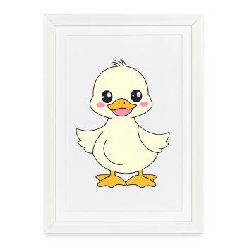 Baby Duck Duck kids cute - Framed poster (27 × 37 cm) - white - Front