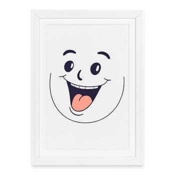 big smile happy guy laugh funny funny party - Framed poster (27 × 37 cm) - white - Front
