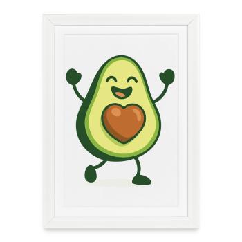 Avocat heureux - Affiche encadrée (27 × 37 cm) - blanc - Devant