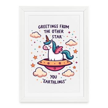 Unicorn from space - Framed poster (27 × 37 cm) - white - Front
