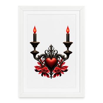 Romance gothique : Passion cachée. - Affiche encadrée (27 × 37 cm) - blanc - Devant