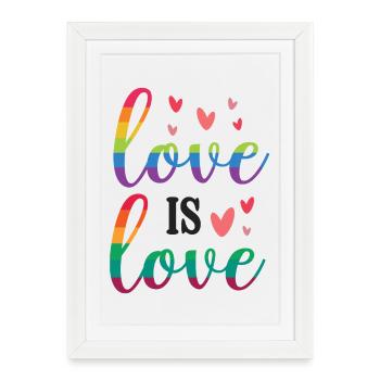 Mois de la fierté LGBT - Love is Love - Affiche encadrée (27 × 37 cm) - blanc - Devant