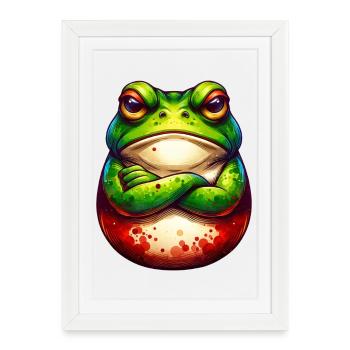 Frog - Crossed Arms - Nope - Bad Mood - Framed poster (27 × 37 cm) - white - Front