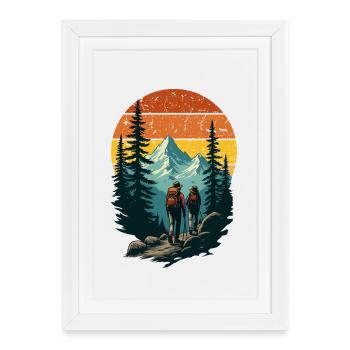 Mountain Nature Adventurers - Framed poster (27 × 37 cm) - white - Front