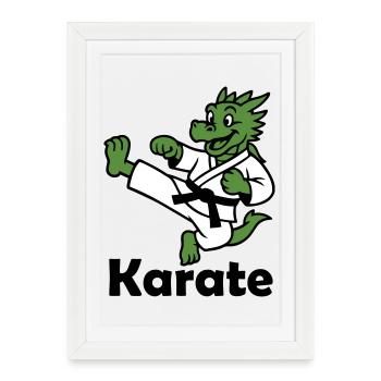 Karaté Dragon - Affiche encadrée (27 × 37 cm) - blanc - Devant