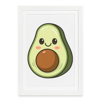 Amateur de nourriture kawaii à base d'avocat - Affiche encadrée (27 × 37 cm) - blanc - Devant