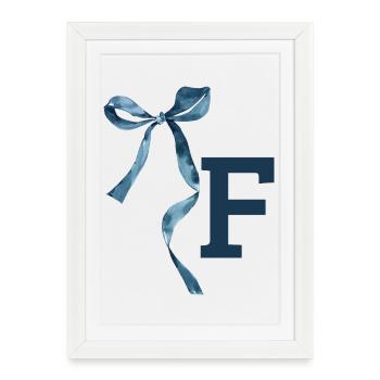 Monogramme f idée cadeau  - Affiche encadrée (27 × 37 cm) - blanc - Devant