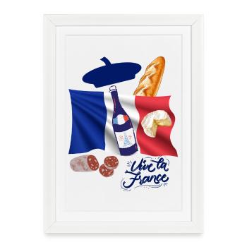 France, je suis Français, j'aime la France - Affiche encadrée (27 × 37 cm) - blanc - Devant