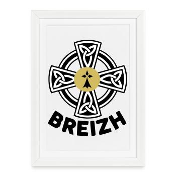 Breizh (bretagne) - Affiche encadrée (27 × 37 cm) - blanc - Devant