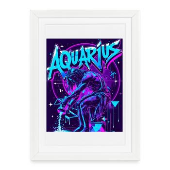 Verseau - Affiche encadrée (27 × 37 cm) - blanc - Devant
