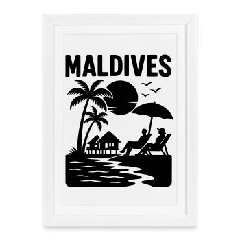 Malediven Maldives - Affiche encadrée (27 × 37 cm) - blanc - Devant