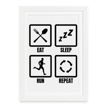 Schedule for runners - Framed poster (27 × 37 cm) - white - Front