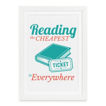 Lire le billet le moins cher pour le monde - Affiche encadrée (27 × 37 cm) - blanc - Devant