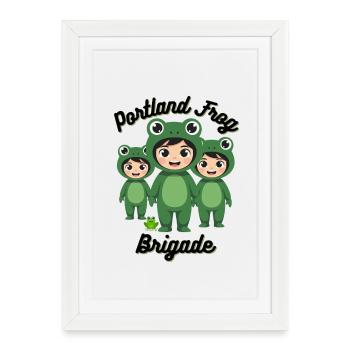 Brigade de grenouilles de Portland - Affiche encadrée (27 × 37 cm) - blanc - Devant