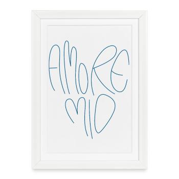 Amore Mio Lettering - Framed poster (27 × 37 cm) - white - Front