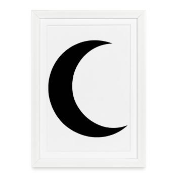 Moon Silhouette Minimalism - Framed poster (27 × 37 cm) - white - Front