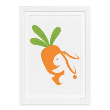 Carrot Smiling Mascot - Framed poster (27 × 37 cm) - white - Front