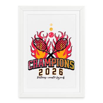 Champion de tennis Champion 2026 de la Master League - Affiche encadrée (27 × 37 cm) - blanc - Devant